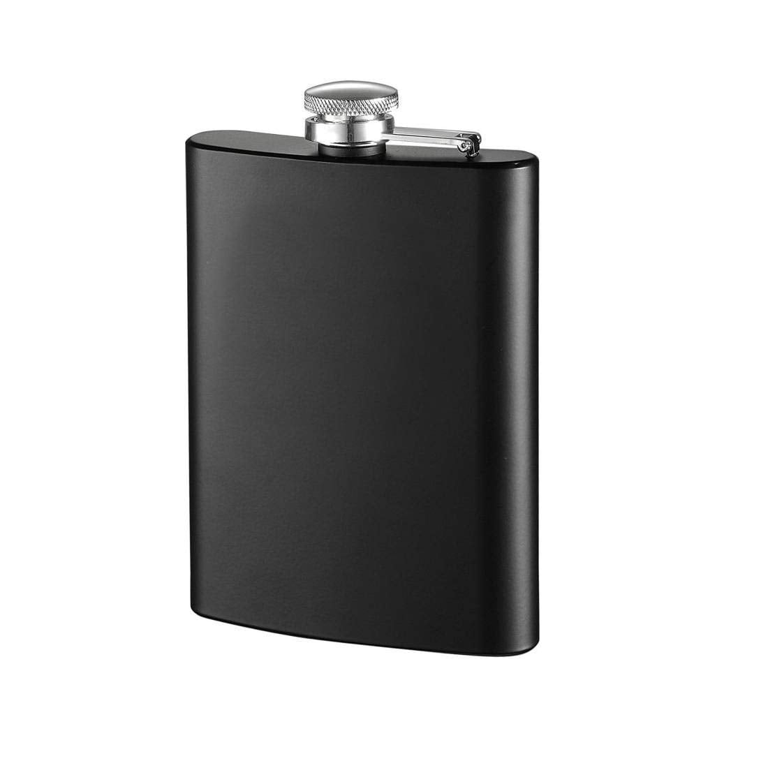 Stainless Steel Matte Black Hip Flask, 8 Oz (230 ml)