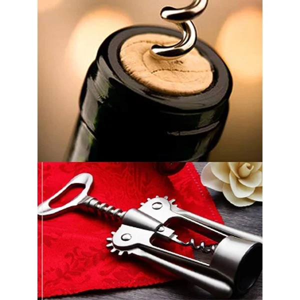 Multi Functional Corkscrew/Wine Opener/Bottle Opener/Foil Cutter, 7.2 inch, Matte Silver - Image 3