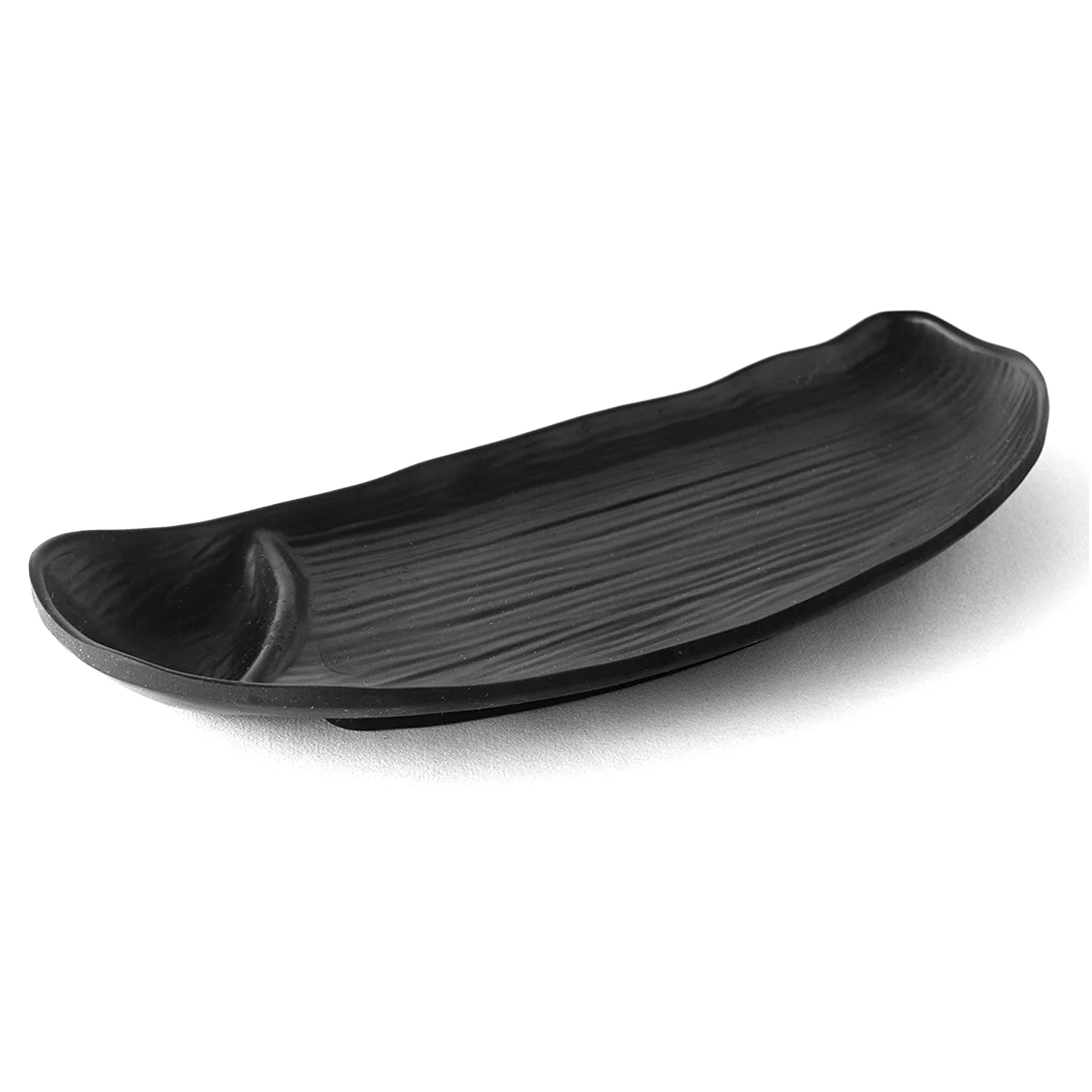 Melamine Chip and Dip Platter for Snacks, Black