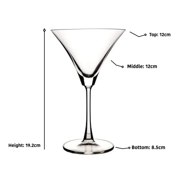Classic Martini Glass set of 6, 285ml - Image 3