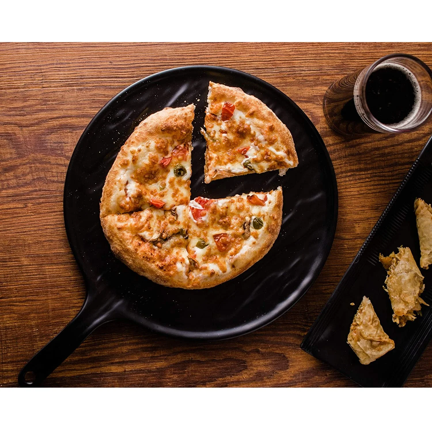 Melamine Pizza Serving Plate with Handle discounted price The Bar Shop