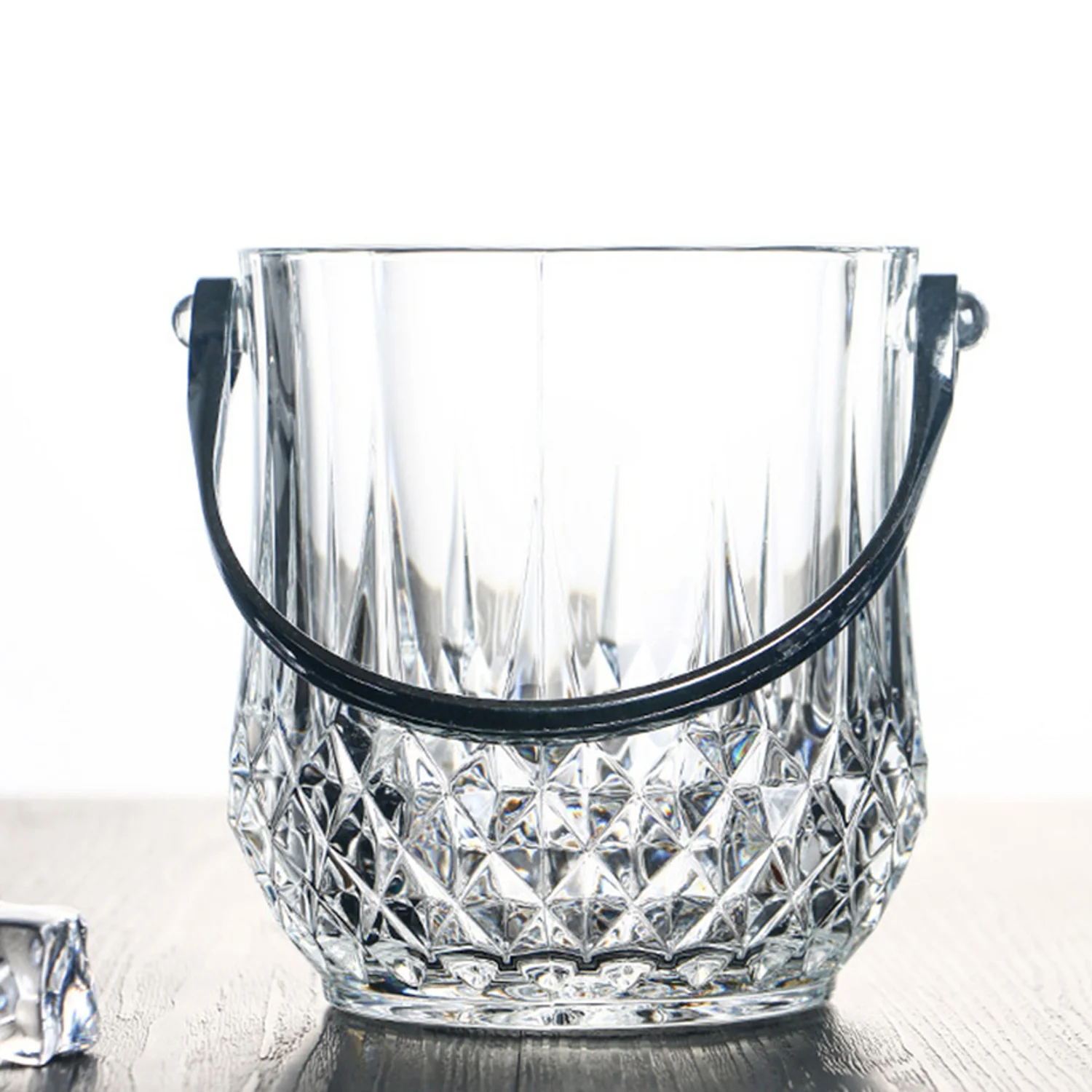 Long Champ Glass Ice Bucket with Whiskey Glasses - Image 2